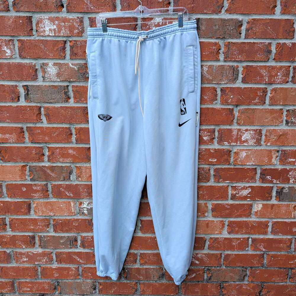 Nike NBA Authentics Pelicans Sweatpants Mens L Tall Light Blue Dri-Fit